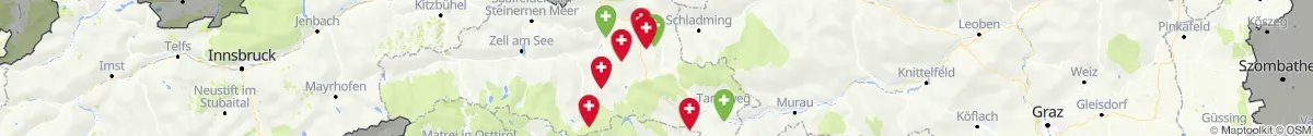 Kartenansicht für Apotheken-Notdienste in der Nähe von Sankt Michael im Lungau (Tamsweg, Salzburg)